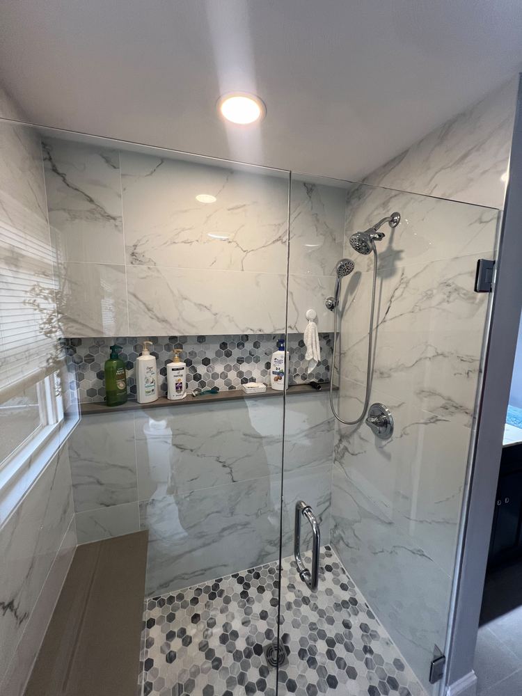 Split-Level Baths and Staircase