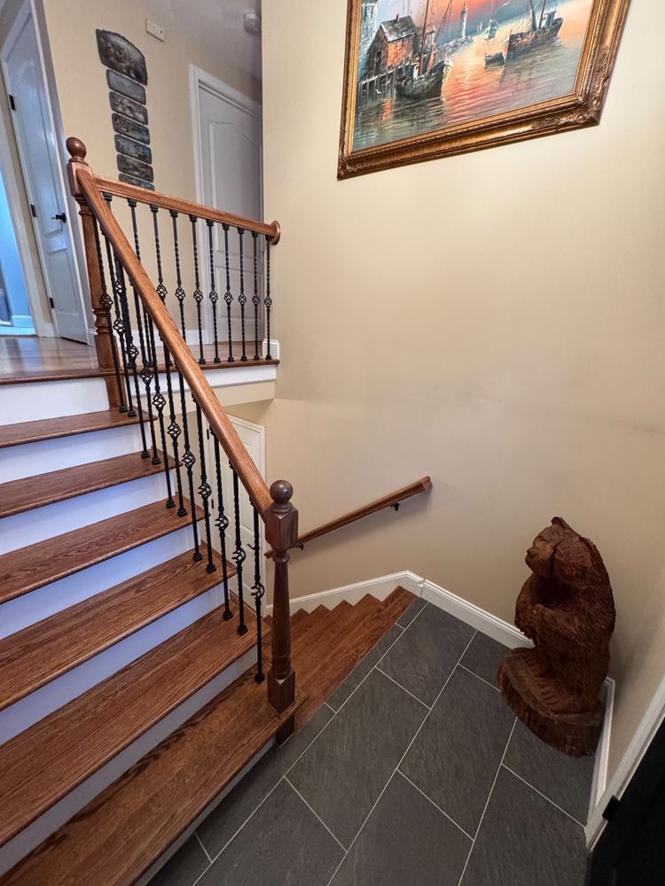 Split-Level Baths and Staircase