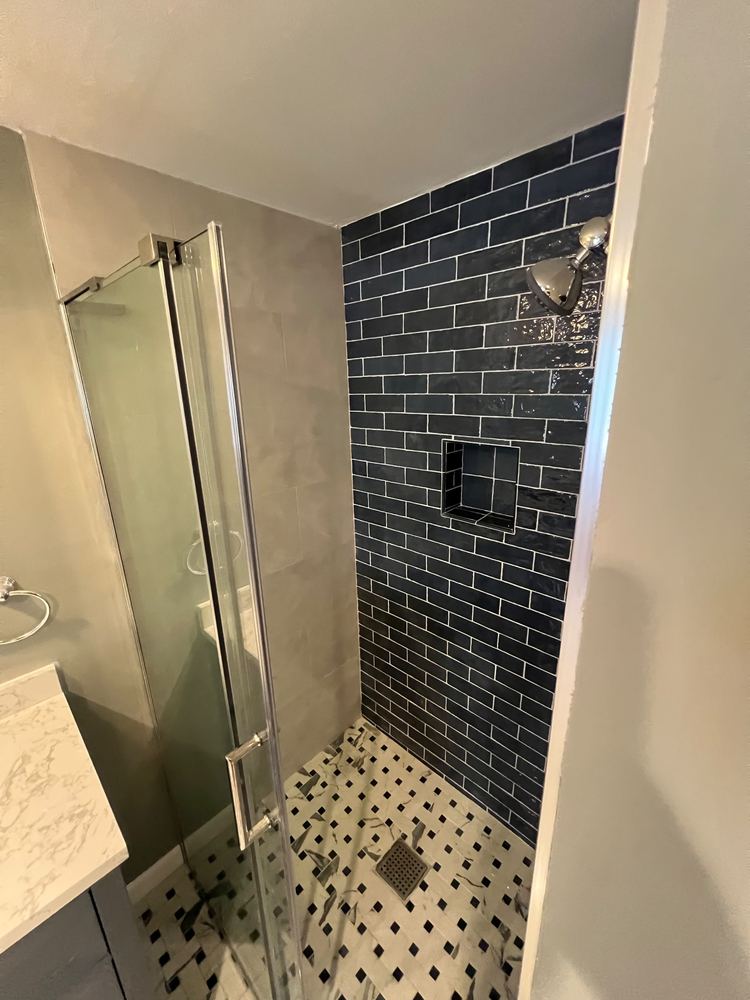 Hardwood Restoration and Blue Subway Bath