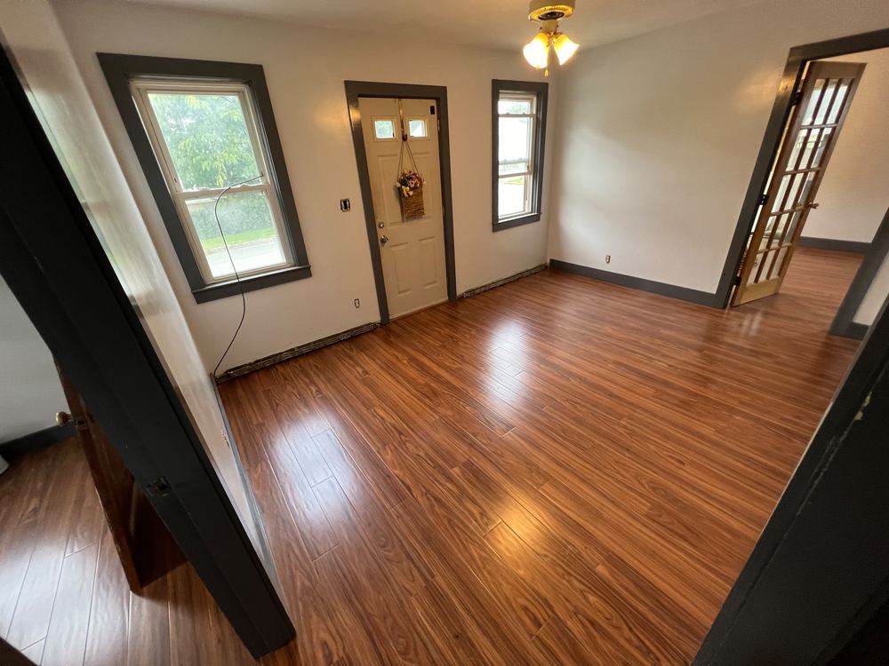 Hardwood Restoration and Blue Subway Bath